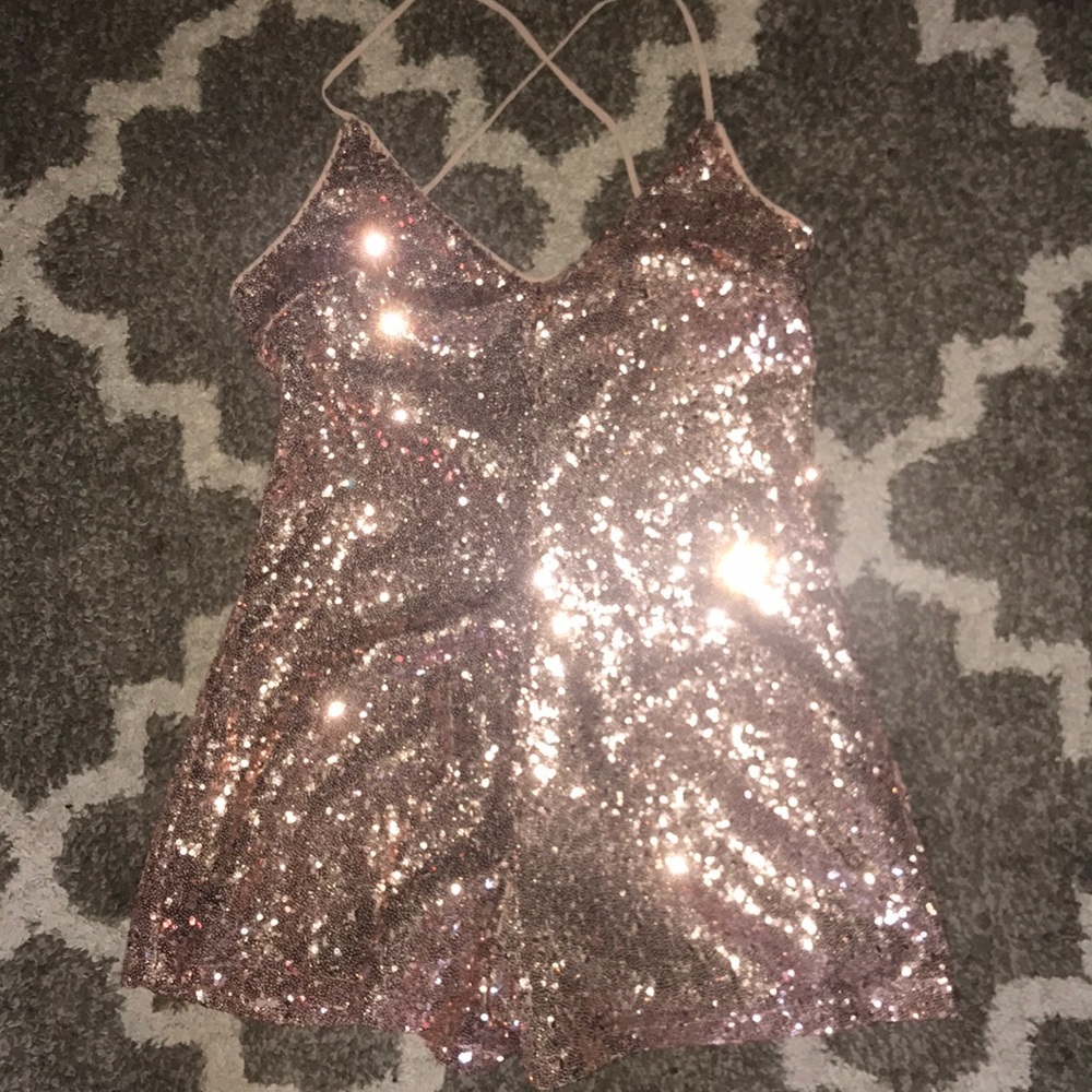 F21 Gold Sequin Romper